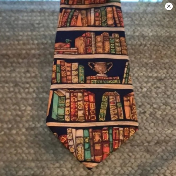 Alynn Neckware Ex Libris 100% Silk Men’s Neck Tie Book Print - Picture 3 of 7